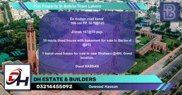 Residential Plot for Sale in Bahria Town, Lahore - (BP-50657)
