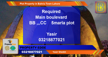 Residential Plot for Sale in Bahria Town, Lahore - (BP-50782)