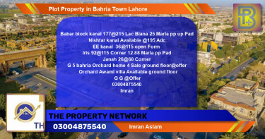 Residential Plot for Sale in Bahria Town, Lahore - (BP-50832)
