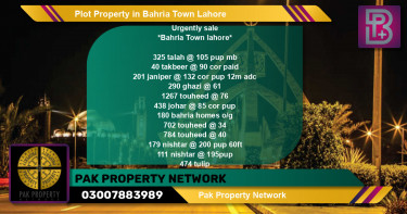 Residential Plot for Sale in Bahria Town, Lahore - (BP-50874)