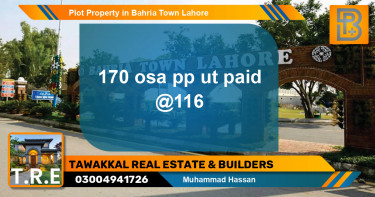 Residential Plot for Sale in Bahria Town, Lahore - (BP-50924)