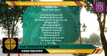 Residential Plot for Sale in Bahria Town, Lahore - (BP-51028)