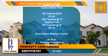 Residential Plot for Sale in Bahria Town, Lahore - (BP-51080)