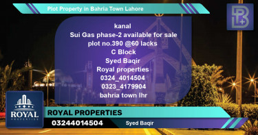 Residential Plot for Sale in Bahria Town, Lahore - (BP-51081)