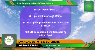 Residential Plot for Sale in Bahria Town, Lahore - (BP-51099)