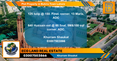 Residential Plot for Sale in Bahria Town, Lahore - (BP-51103)
