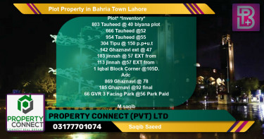 Residential Plot for Sale in Bahria Town, Lahore - (BP-51119)