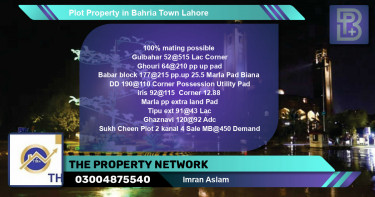 Residential Plot for Sale in Bahria Town, Lahore - (BP-51126)