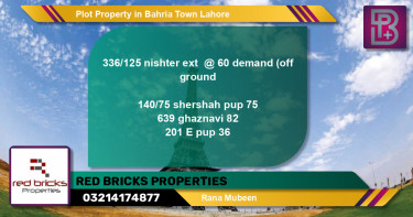 Residential Plot for Sale in Bahria Town, Lahore - (BP-51185)