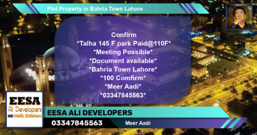 Residential Plot for Sale in Bahria Town, Lahore - (BP-51244)