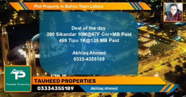 Residential Plot for Sale in Bahria Town, Lahore - (BP-51287)