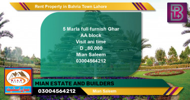Residential Property for Rent in Bahria Town, Lahore - (BP-51326)