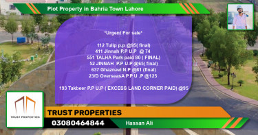 Residential Plot for Sale in Bahria Town, Lahore - (BP-51409)