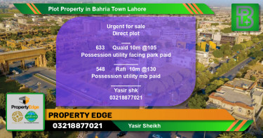 Residential Plot for Sale in Bahria Town, Lahore - (BP-51430)