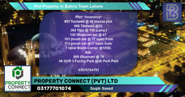 Residential Plot for Sale in Bahria Town, Lahore - (BP-51493)