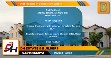 Residential Plot for Sale in Bahria Town, Lahore - (BP-51525)