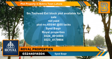 Residential Plot for Sale in Bahria Town, Lahore - (BP-51542)