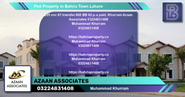 Residential Plot for Sale in Bahria Town, Lahore - (BP-51634)