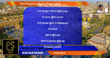 Residential Plot for Sale in Bahria Town, Lahore - (BP-51732)