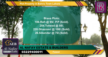 Residential Plot for Sale in Bahria Town, Lahore - (BP-51755)