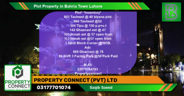 Residential Plot for Sale in Bahria Town, Lahore - (BP-51777)