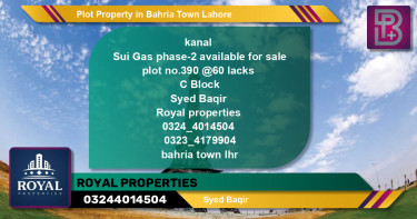 Residential Plot for Sale in Bahria Town, Lahore - (BP-51822)