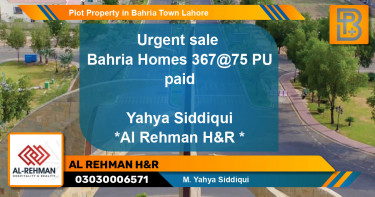 Residential Plot for Sale in Bahria Town, Lahore - (BP-51887)