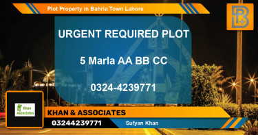 Residential Plot for Sale in Bahria Town, Lahore - (BP-51892)