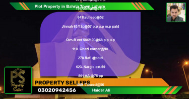 Residential Plot for Sale in Bahria Town, Lahore - (BP-51911)