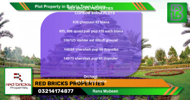 Residential Plot for Sale in Bahria Town, Lahore - (BP-51965)