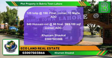 Residential Plot for Sale in Bahria Town, Lahore - (BP-51997)