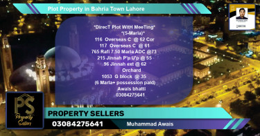 Residential Plot for Sale in Bahria Town, Lahore - (BP-52019)