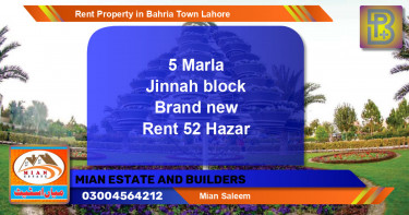 Residential Property for Rent in Bahria Town, Lahore - (BP-52039)