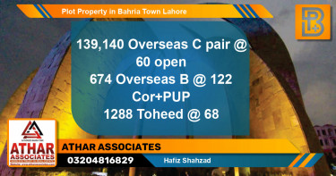 Residential Plot for Sale in Bahria Town, Lahore - (BP-52040)