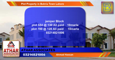 Residential Plot for Sale in Bahria Town, Lahore - (BP-52041)