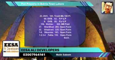 Residential Plot for Sale in Bahria Town, Lahore - (BP-52137)