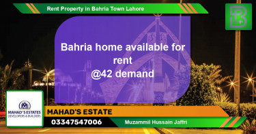 Residential Property for Rent in Bahria Town, Lahore - (BP-52142)