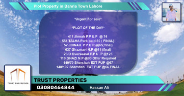 Residential Plot for Sale in Bahria Town, Lahore - (BP-52205)