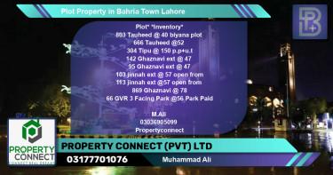 Residential Plot for Sale in Sector F - Tauheed Block -  Bahria Town, Lahore - (BP-52256)