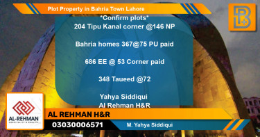 Residential Plot for Sale in Bahria Town, Lahore - (BP-52272)