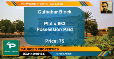 Residential Plot for Sale in Bahria Town, Lahore - (BP-52290)