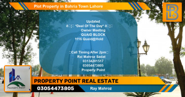 Residential Plot for Sale in Bahria Town, Lahore - (BP-52339)