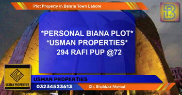 Residential Plot for Sale in Bahria Town, Lahore - (BP-52340)