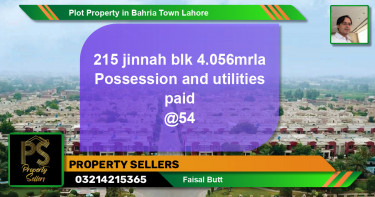 Residential Plot for Sale in Bahria Town, Lahore - (BP-52347)