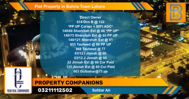 Residential Plot for Sale in Bahria Town, Lahore - (BP-52350)