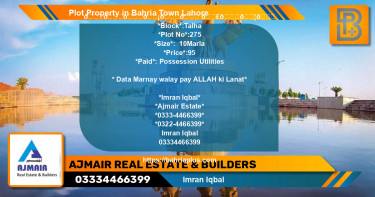 Residential Plot for Sale in Bahria Town, Lahore - (BP-52407)