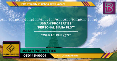 Residential Plot for Sale in Bahria Town, Lahore - (BP-52437)