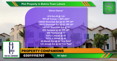Residential Plot for Sale in Bahria Town, Lahore - (BP-52449)