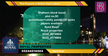 Residential Plot for Sale in Bahria Town, Lahore - (BP-52527)