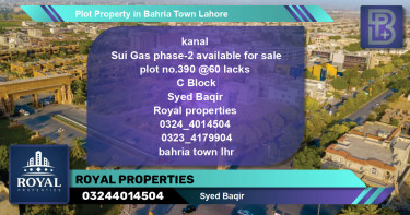 Residential Plot for Sale in Bahria Town, Lahore - (BP-52530)